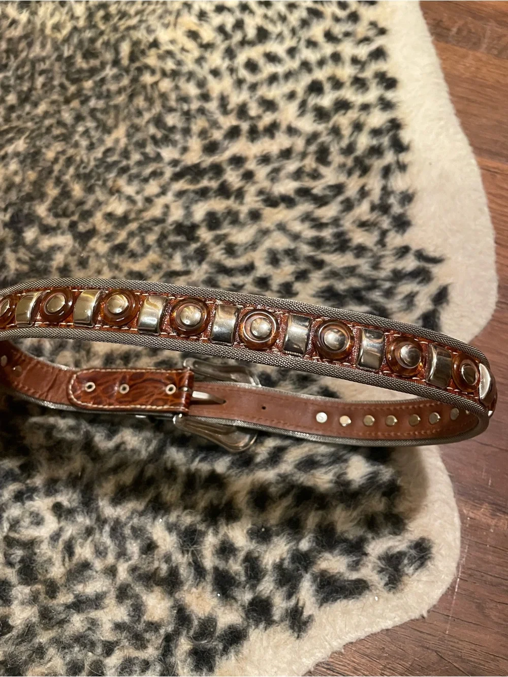 Vintage Metal and Genuine Leather Belt
